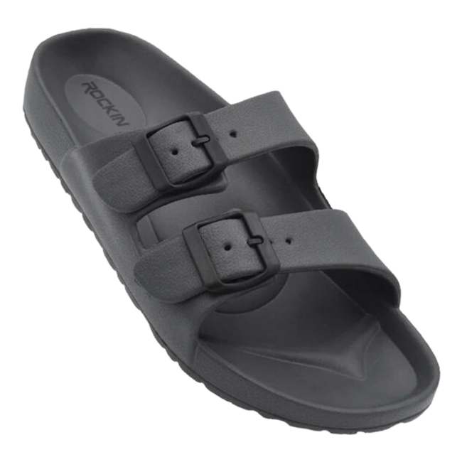 Huntington Buckle Sandals - Charcoal