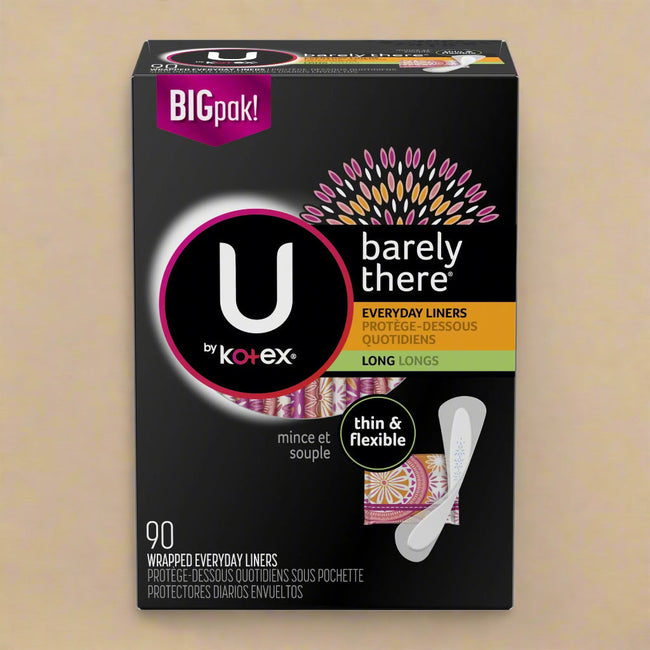 U by Kotex Barely There Liners – Long Length (90 Count)