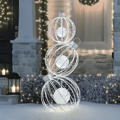 Member's Mark 62" Pre-Lit Rotating Ornament Décor – Cool White