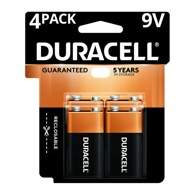 Duracell Copper Top Alkaline 9V Batteries, 4 PCS