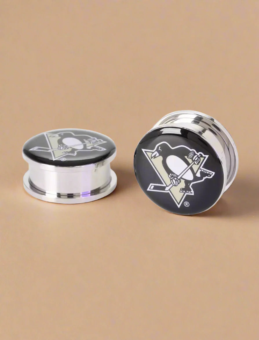 Pittsburgh Penguins stainless steel ear plugs