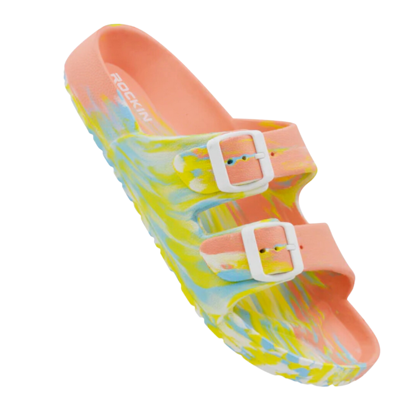 Huntington Buckle Sandals - Coral Marbled
