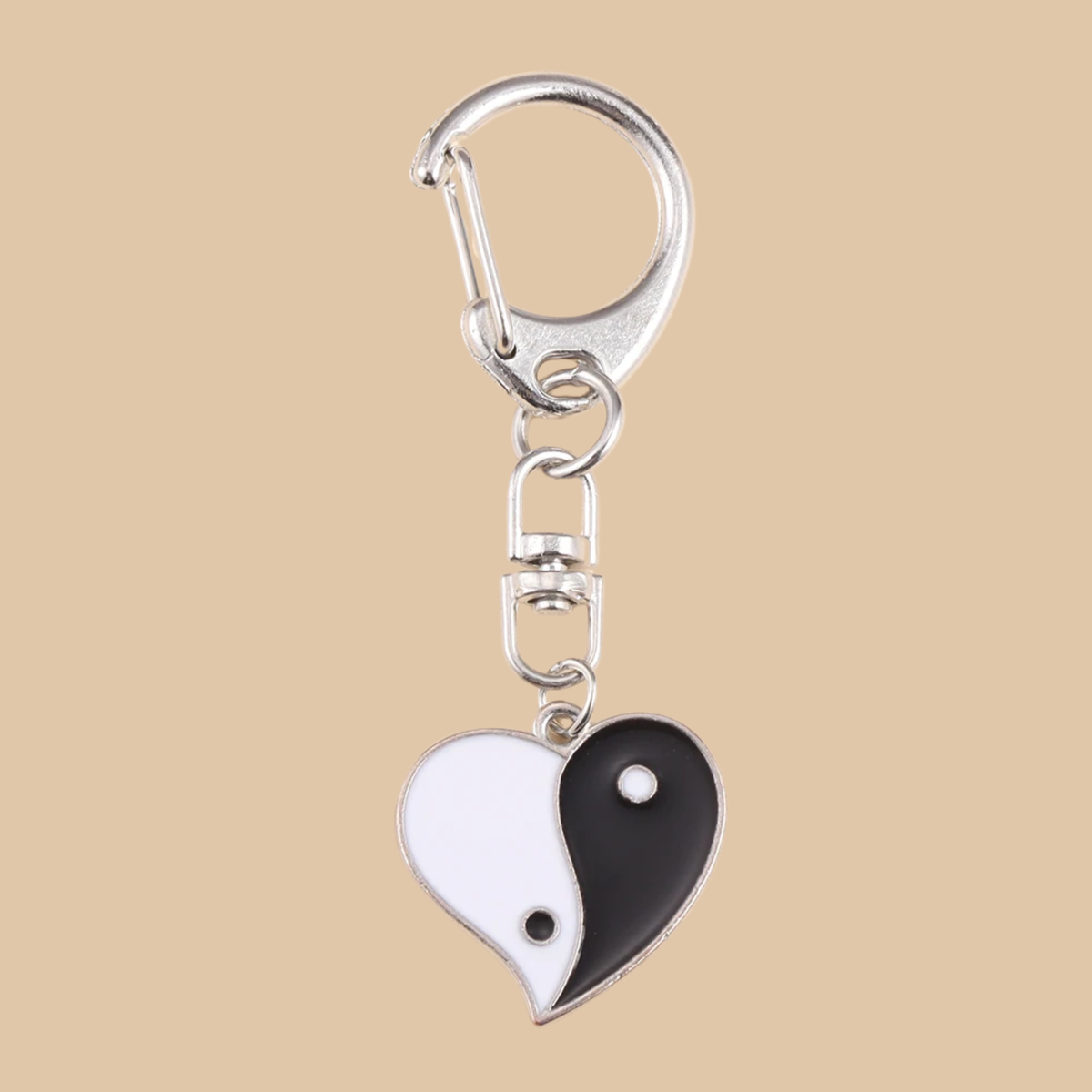 Silver Moon Creations Fashion Keychain – Yin Yang Heart