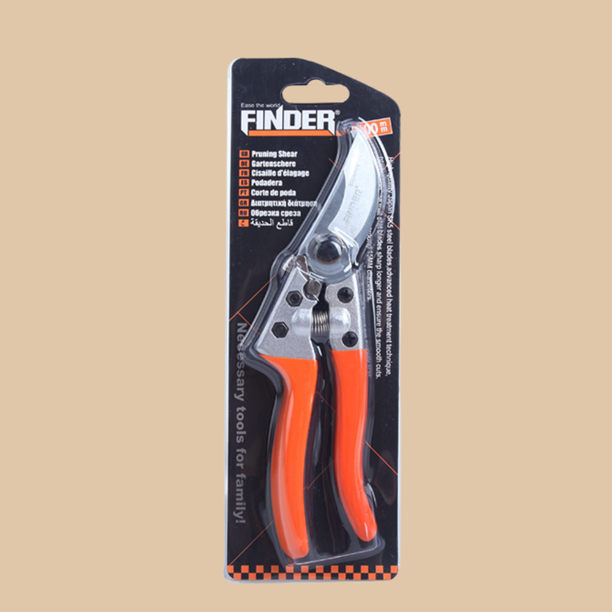 Pruning Shear 200mm – Fiberglass Handle, Polished Blades