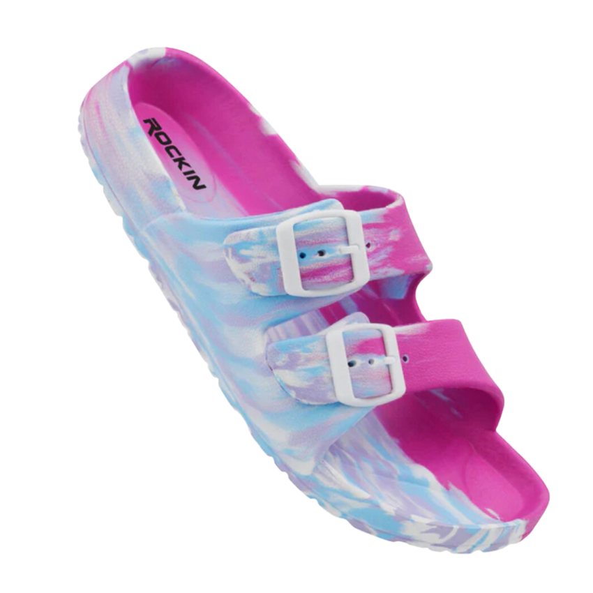 Huntington Buckle Sandals - Pink Marbled
