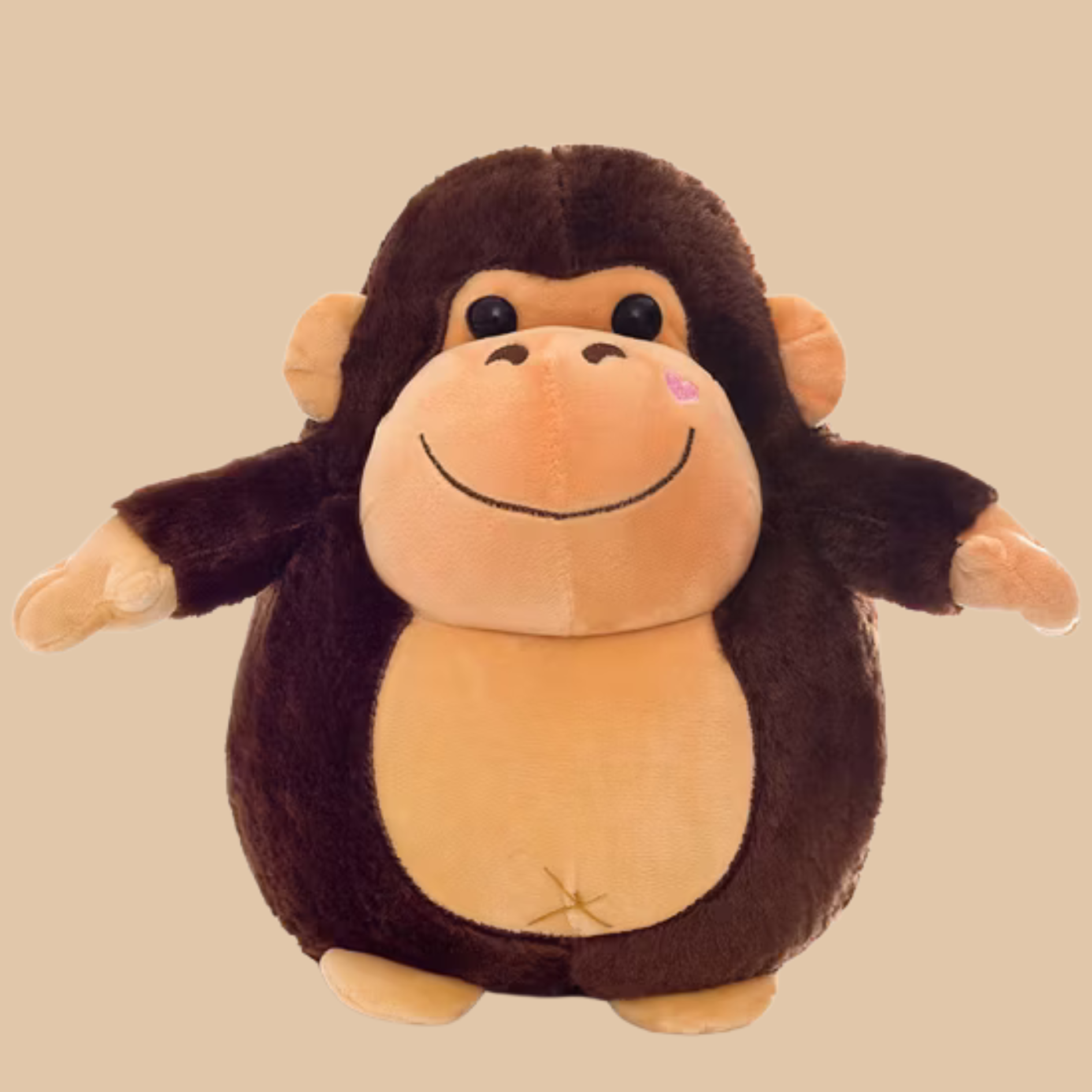 Monkey Plush Toy Pillow – Large Soft Stuffed Animal (14"–18")