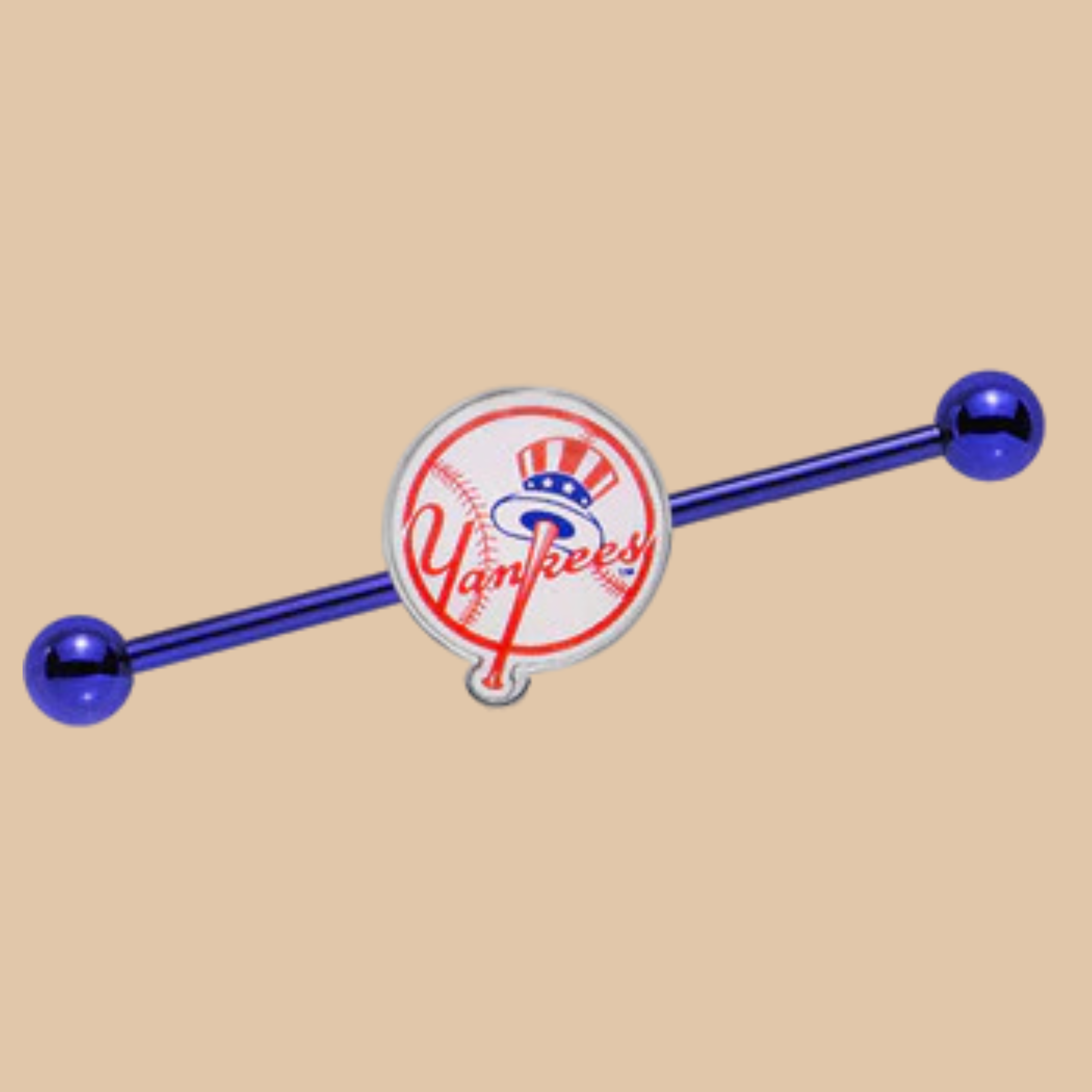 MLB Blue Anodized New York Yankees Industrial Barbell Licensed
