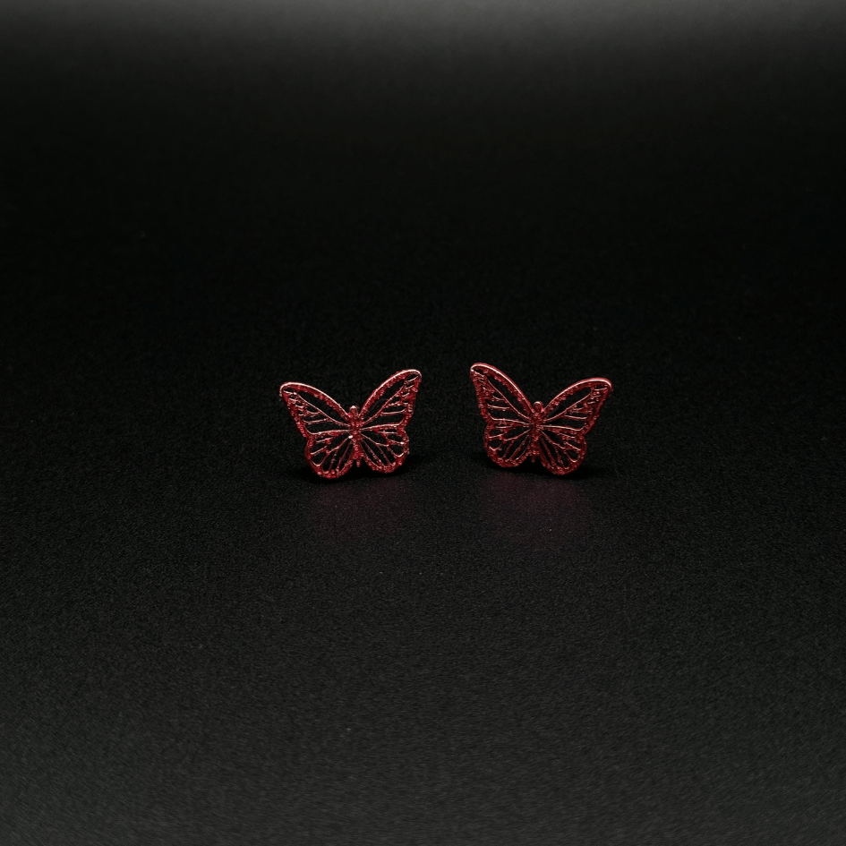 Pink Butterfly Stainless Steel Earrings for Girls