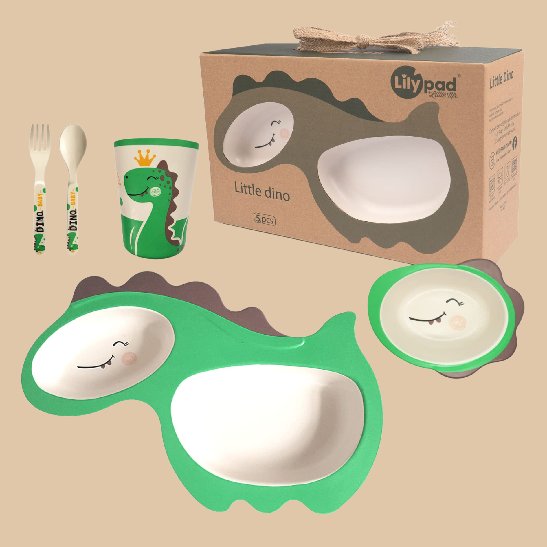 Kids Dinnerware Set (Little Dino Dinosaur)