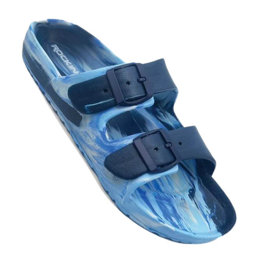 Huntington Buckle Sandals - Blue Marbled
