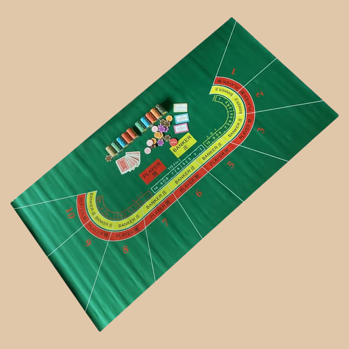 Rubber Table Cloth China Trade, 1.8m Rectangle
