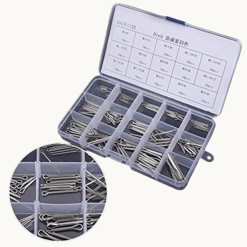 150-Piece Stainless Steel Split Cotter Pin Kit - Hammerhead LLC.
