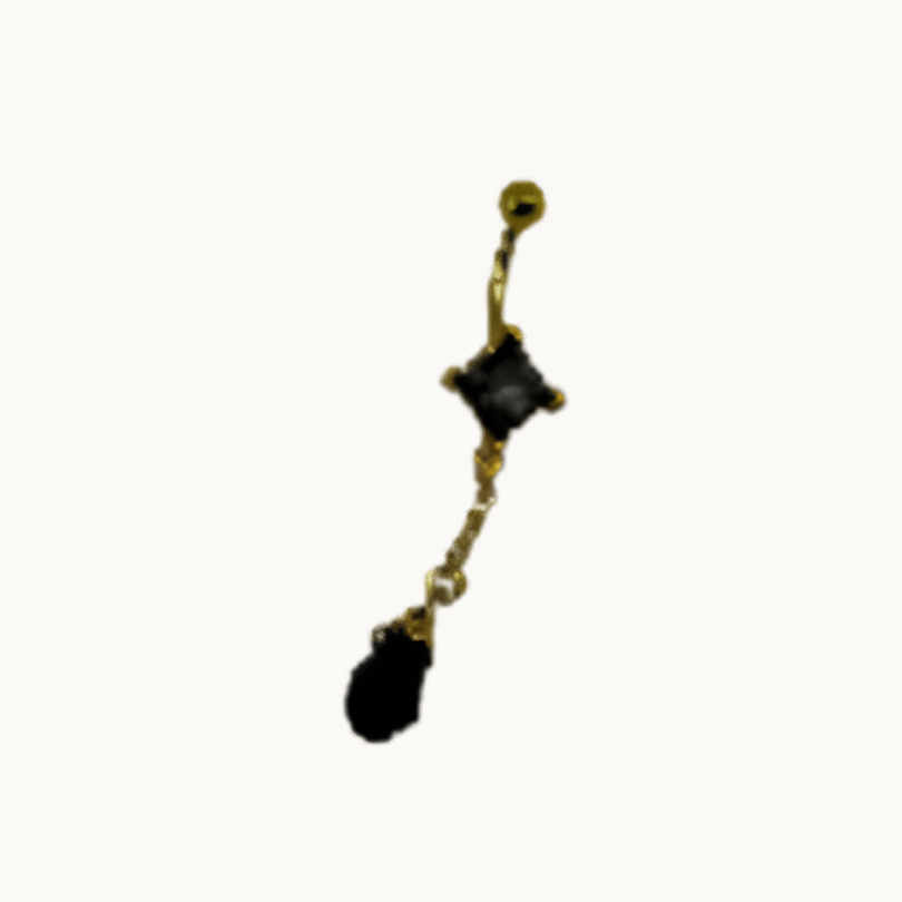 Gold Diamondhead Belly Button Ring – 14g Curved Barbell