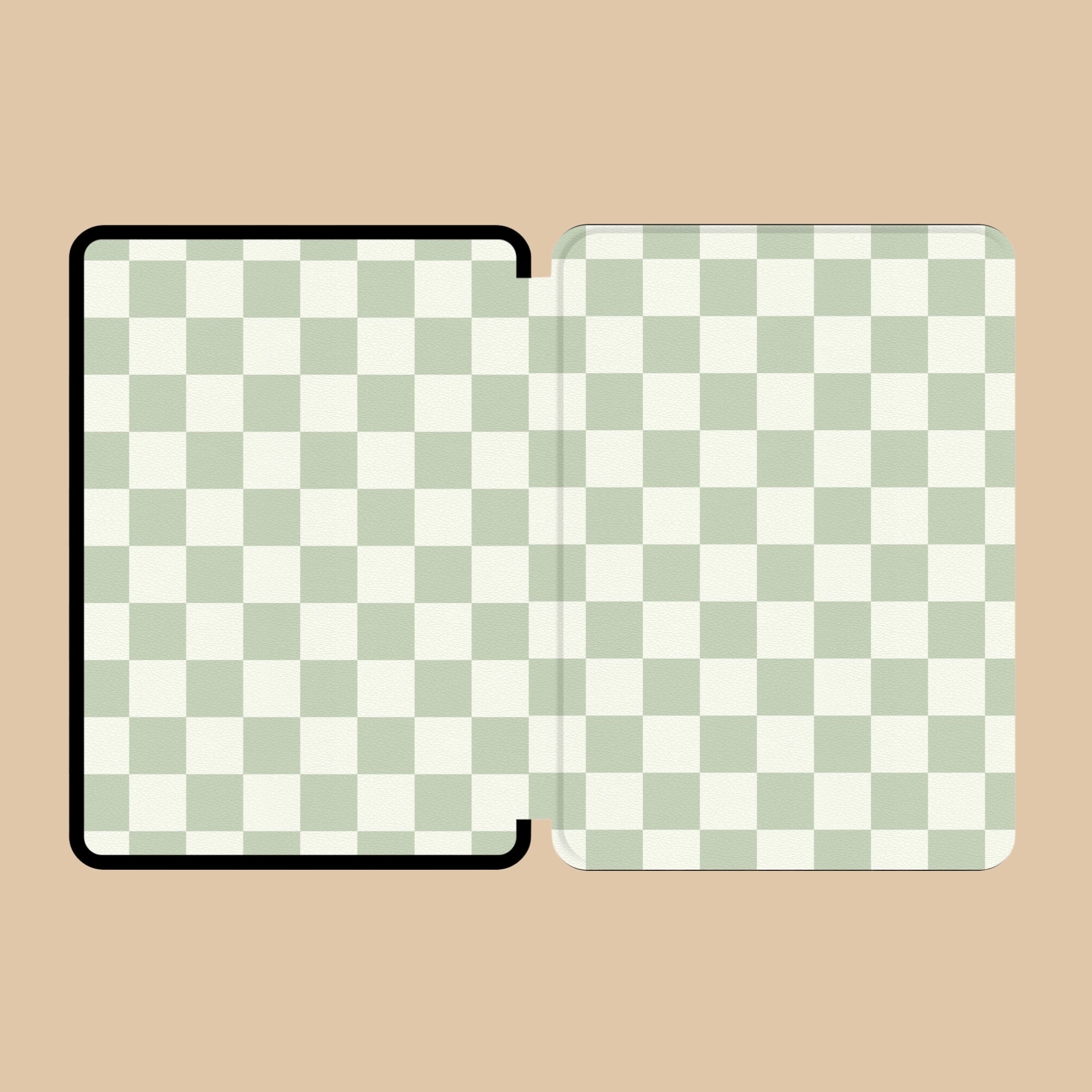 Sage Green Checkerboard Kindle Case