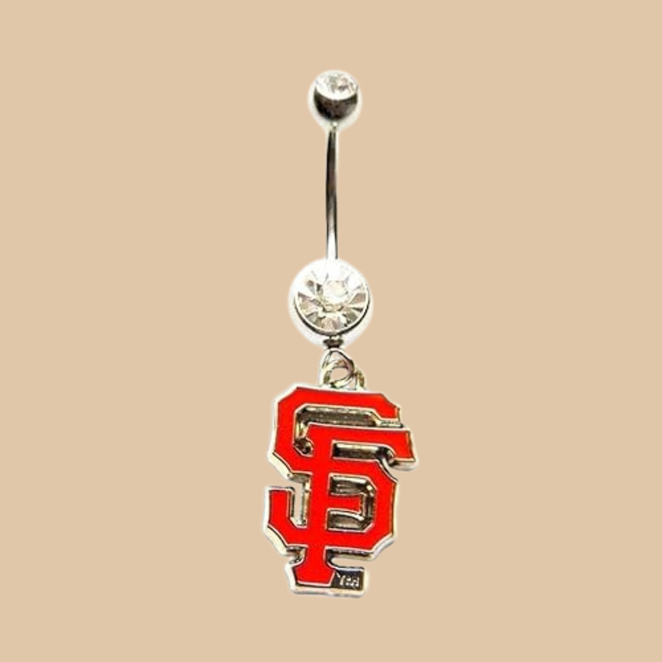 MLB Clear Gem Black Anodized San Francisco Giants Belly Ring Licensed