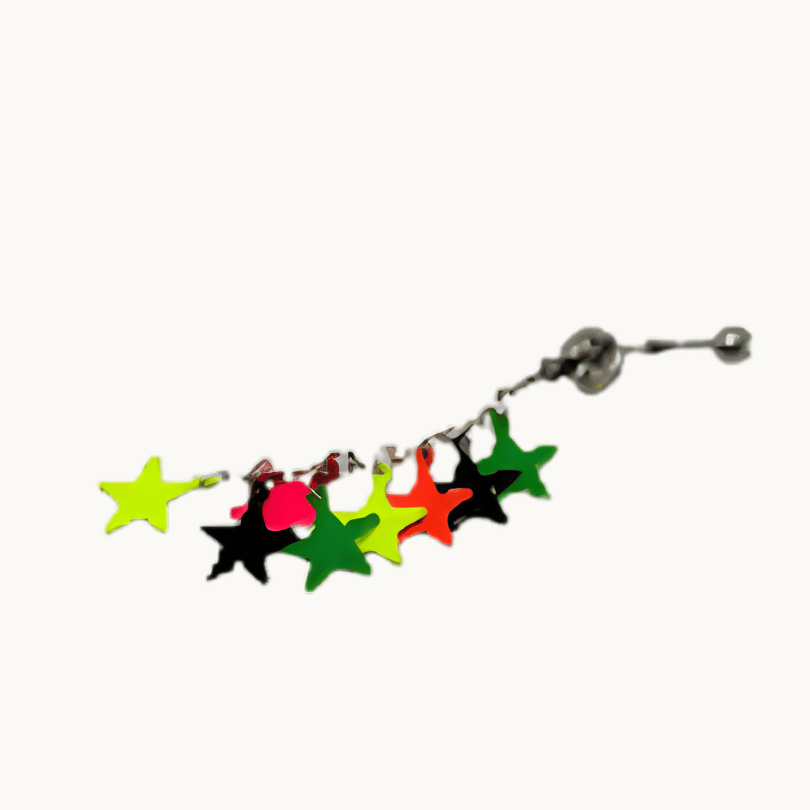Colorful Stars Dangling Belly Button Ring – Surgical Steel