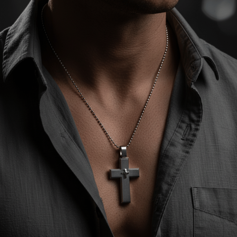 Modern Layered Cross Pendant Necklace