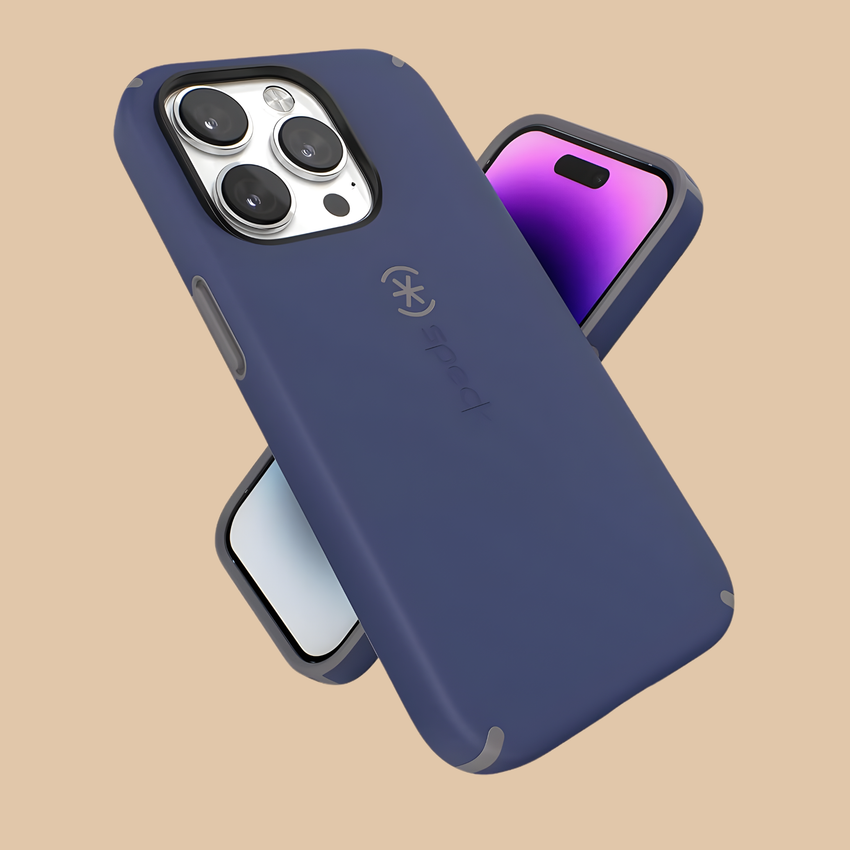 Speck iPhone 11 Pro Max Case – Slim Drop Protection Scratch Resistant Soft Touch Dual Layer Prussian Blue/Cloudy Grey CandyShell Pro