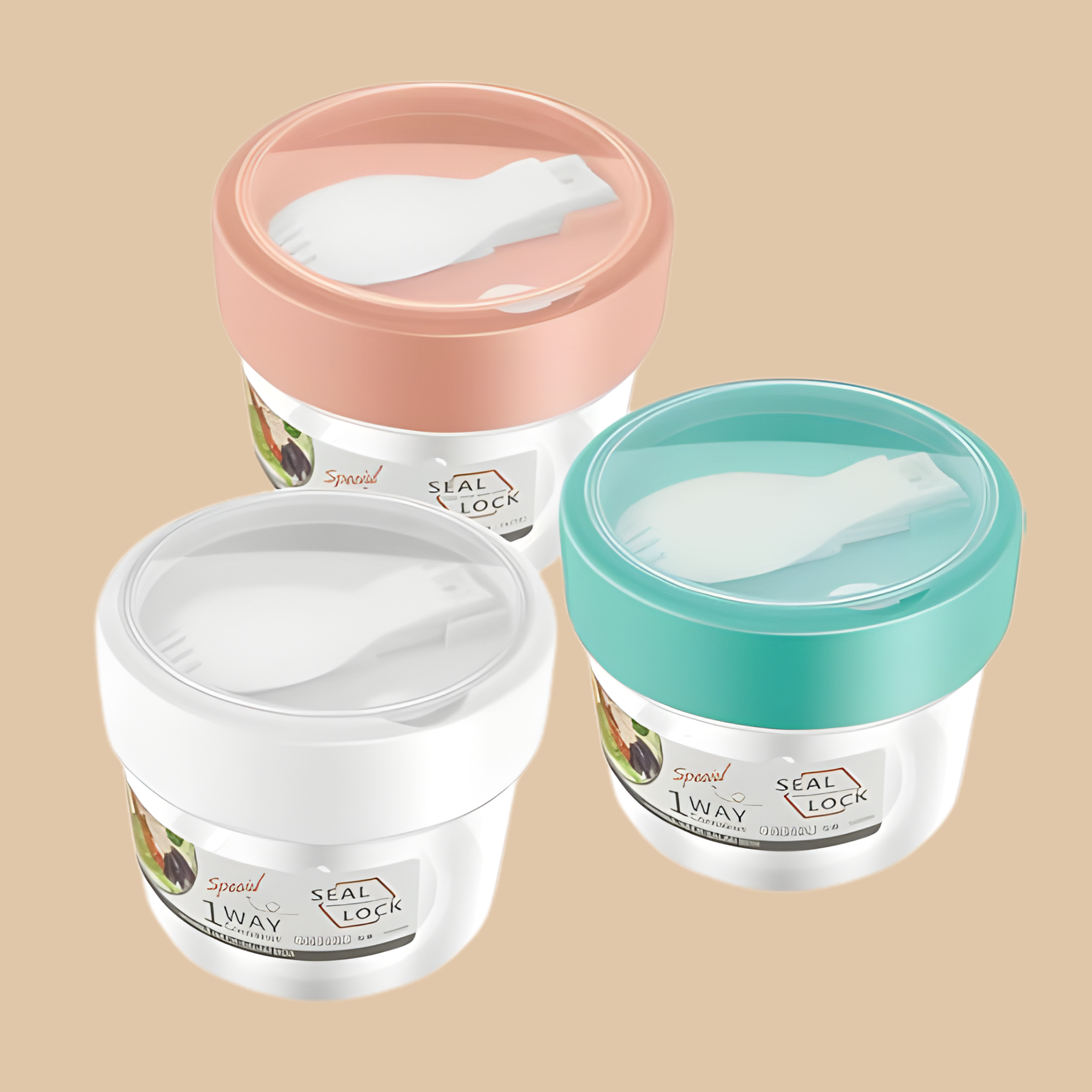 3 Pcs Overnight Oat Container with Lid and Spoon 20oz/600ml
