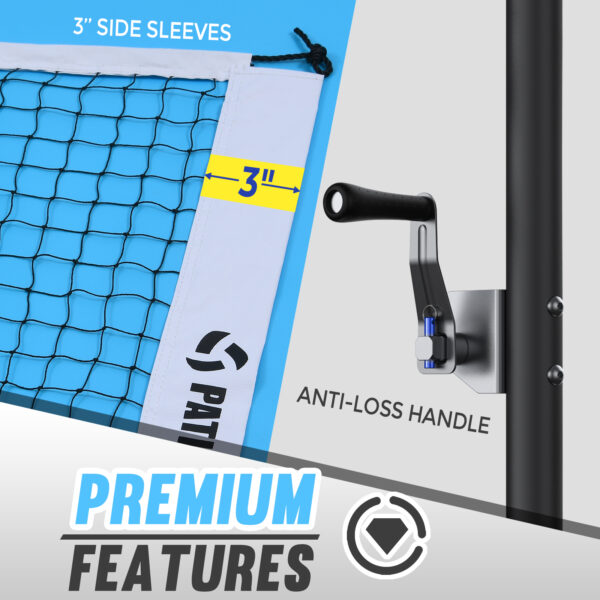 Patiassy Portable Badminton Net Set with Rackets, Shuttlecocks & Carry Bag (White)