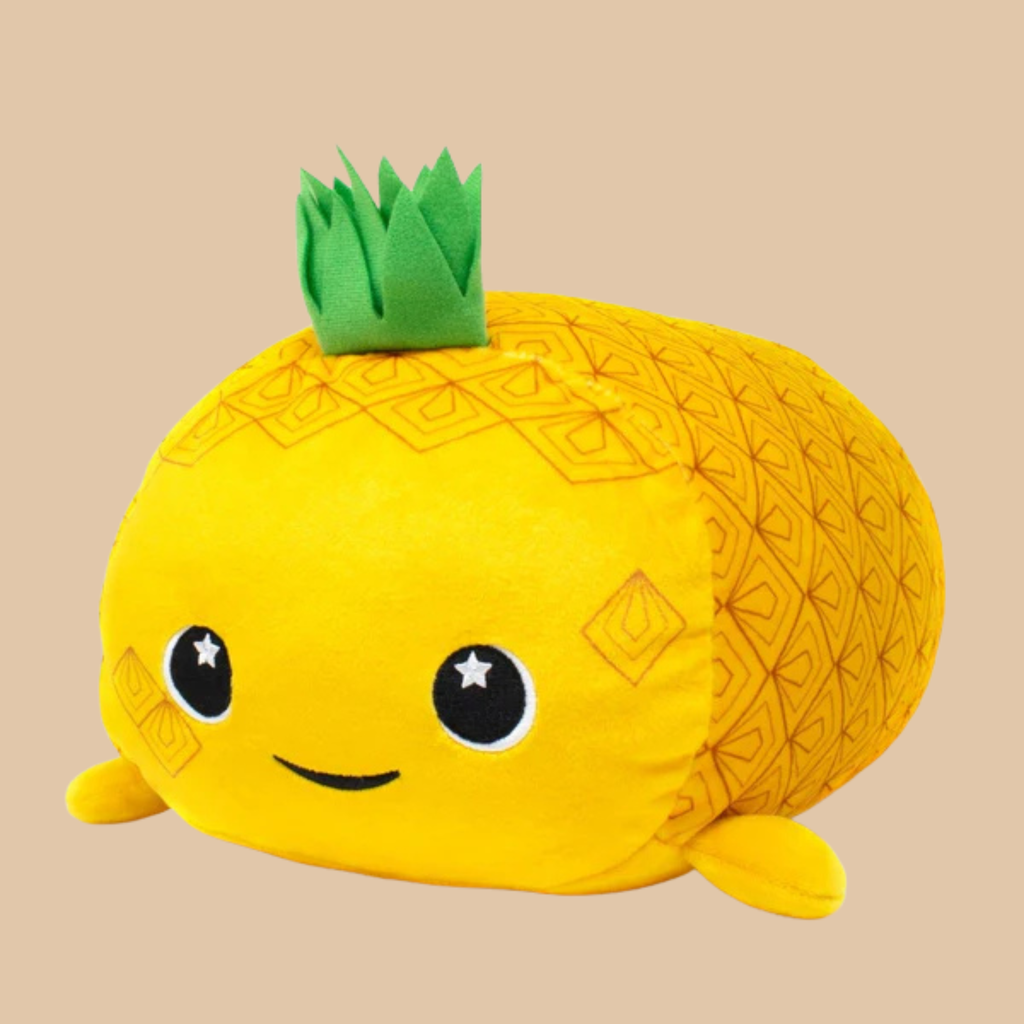Moosh Moosh Plus PINEAPPLE Squish Pillow Stuffed Yellow 8" x 10"