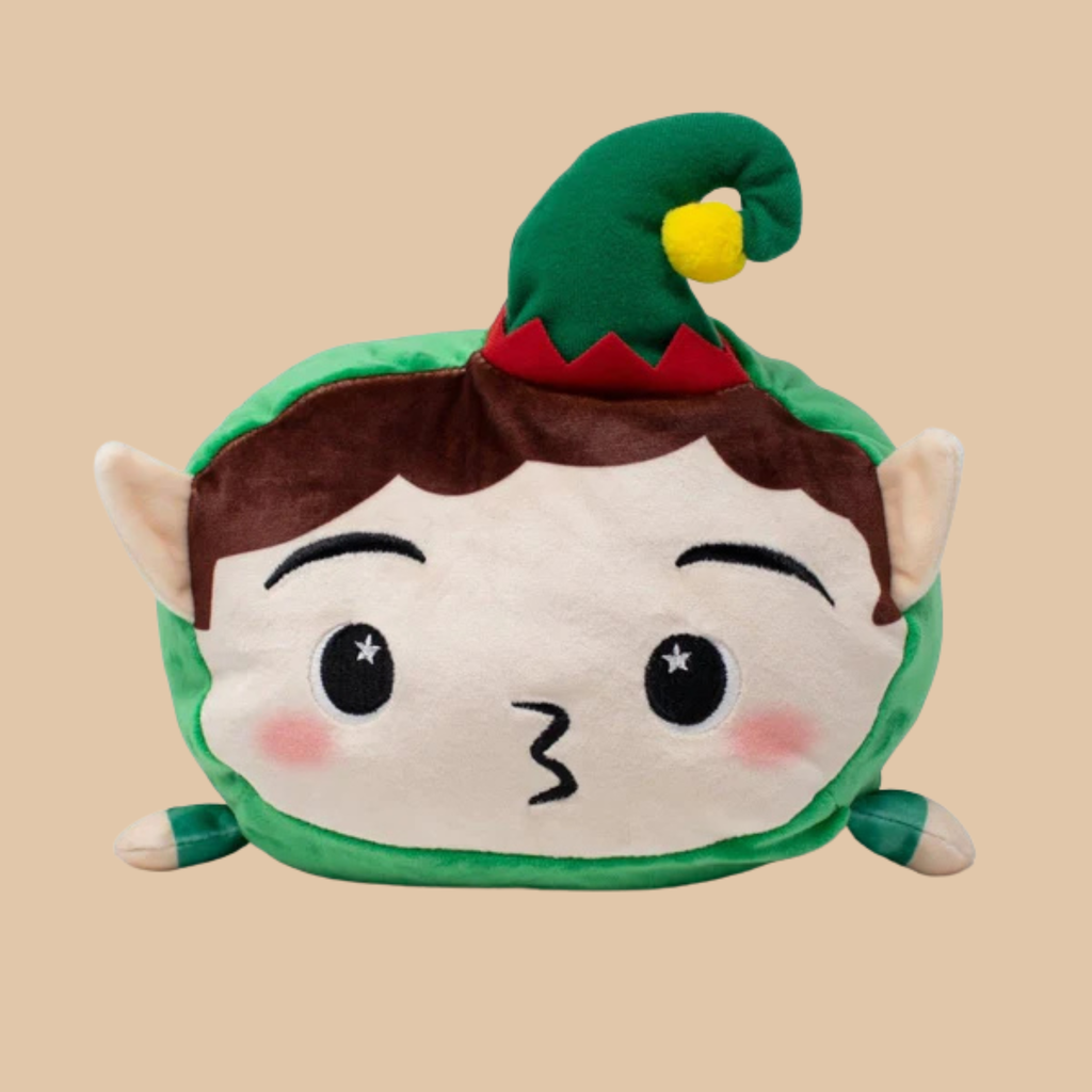 Moosh Moosh Plus Christmas Elf Squish Pillow Stuffed Green 8" x 10"