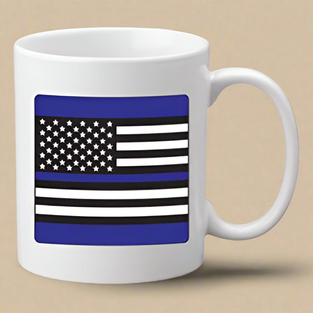 USA Flag Mug – Thin Blue Line Edition