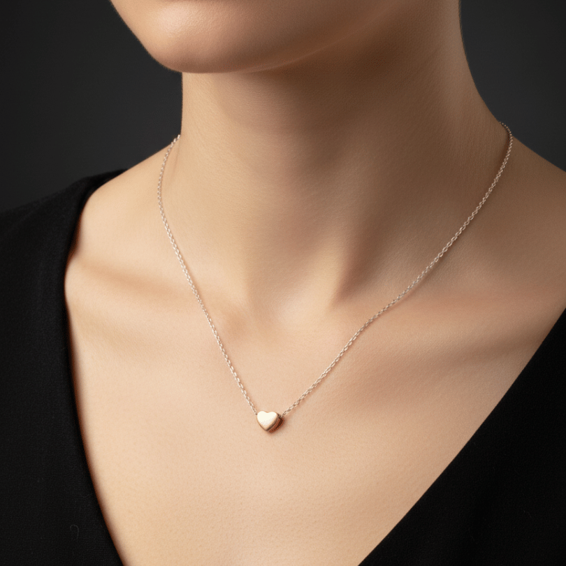 Petite Gilded Heart Necklace