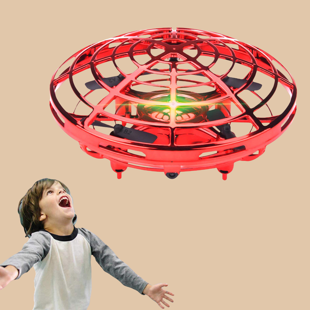 Interactive Infrared Induction Indoor Helicopter Ball, COLOR RED