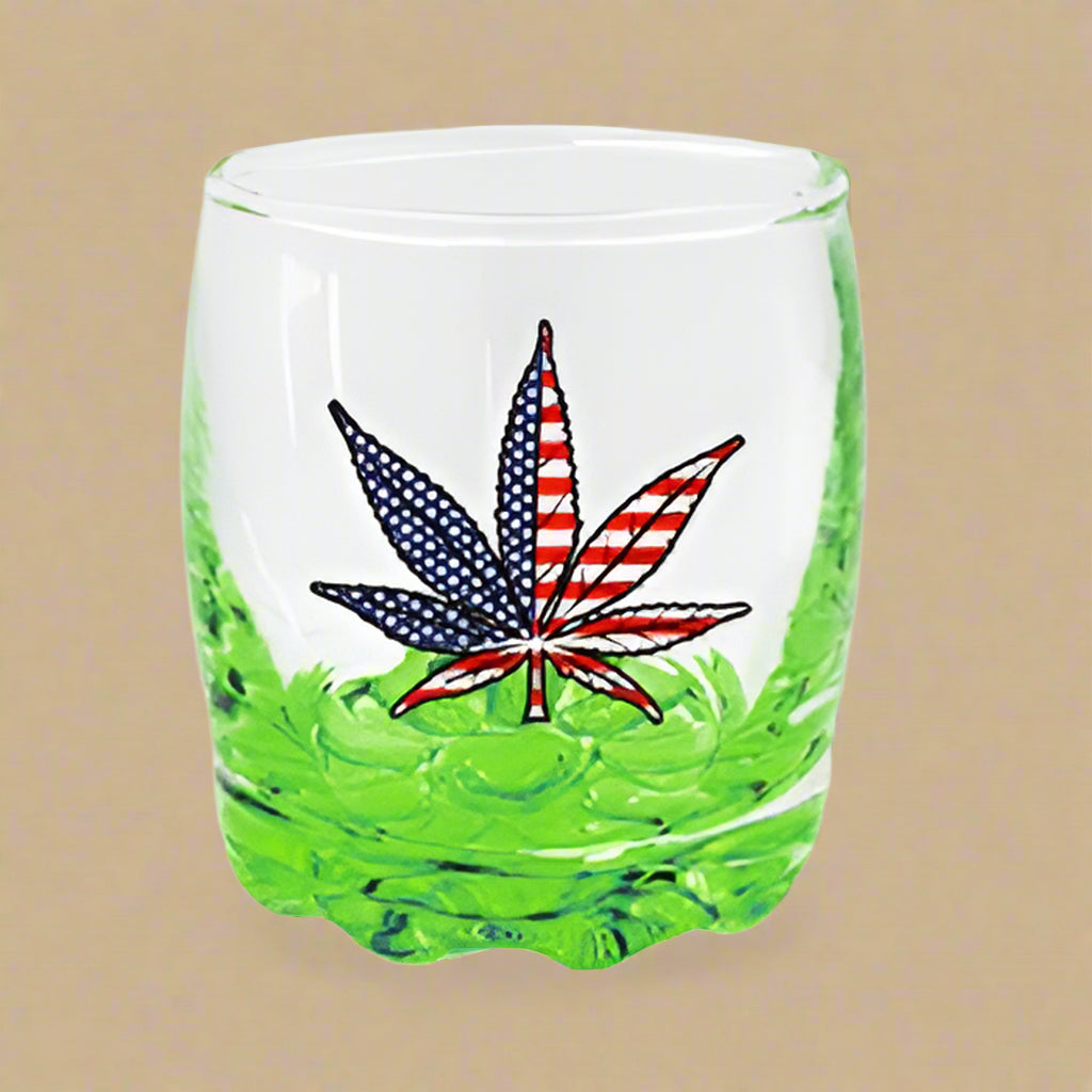 USA Flag Leaf Shot Glass