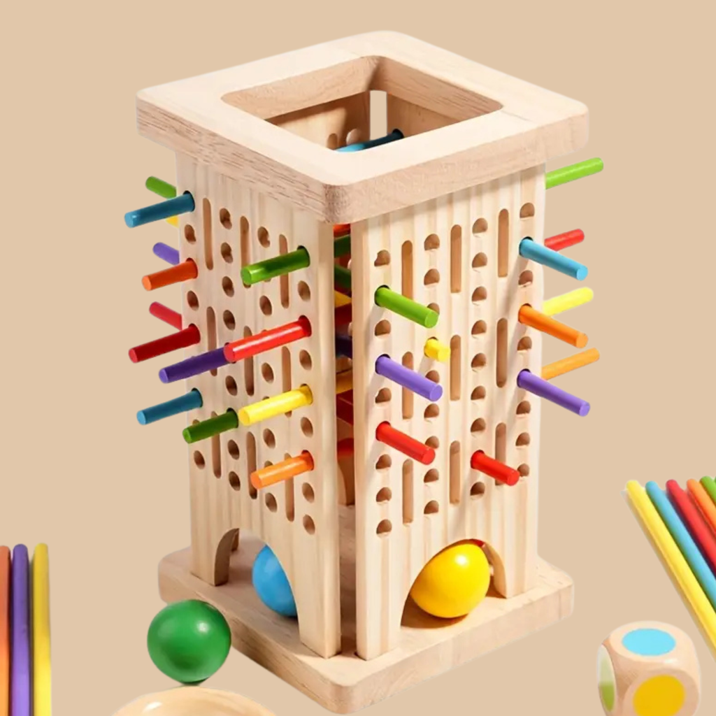 PULLING STICK GAME, Wooden Educational Three-In-One Puzzle Toy