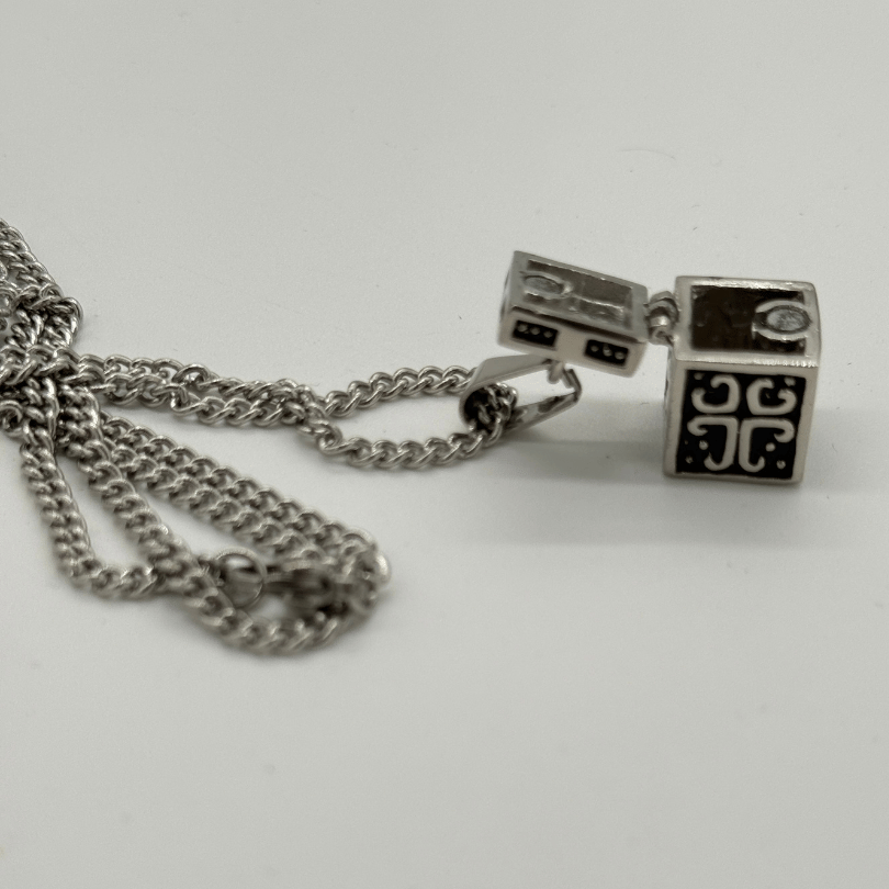 Artisan Reliquary Cube Pendant Necklace