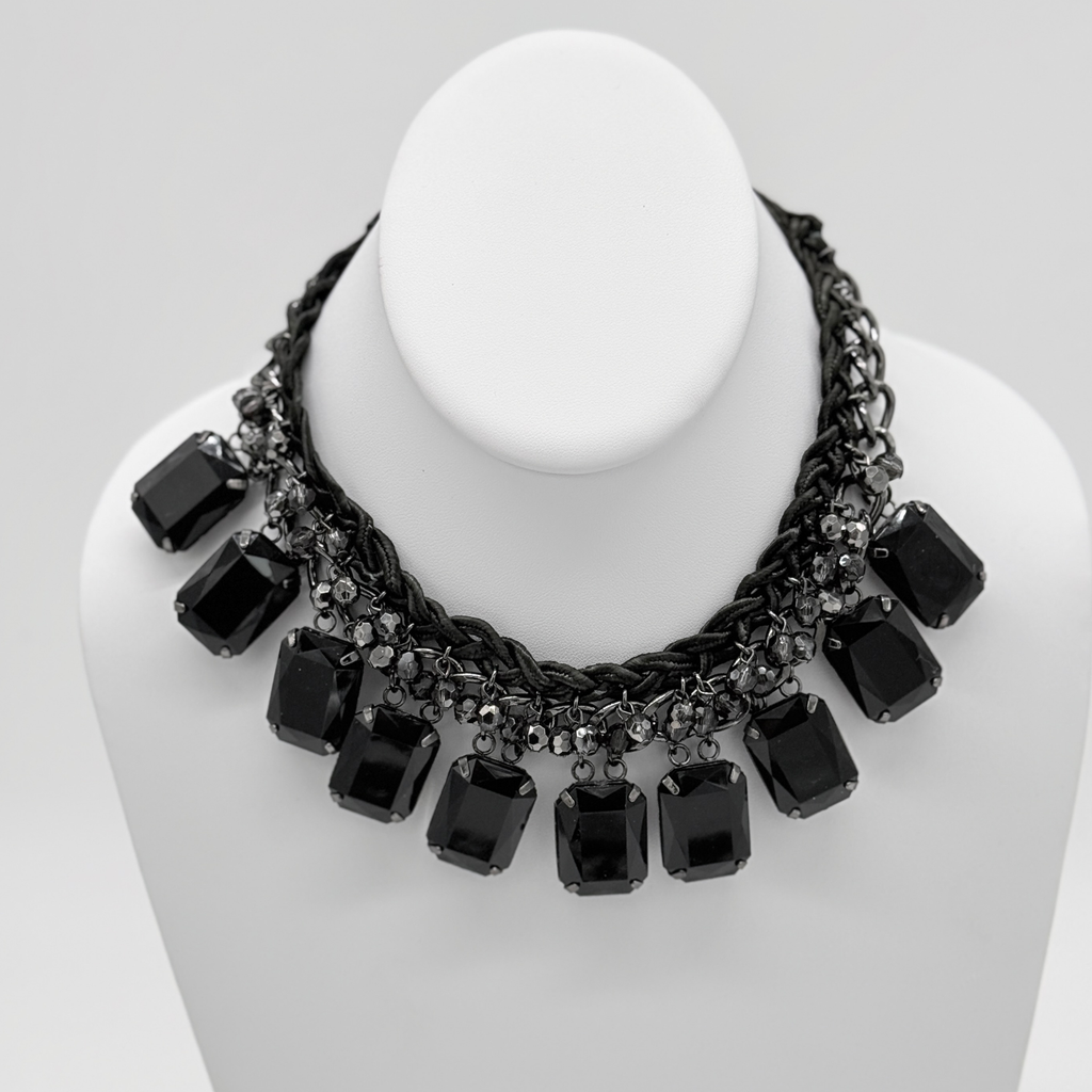 Bold Black Gemstone Necklace