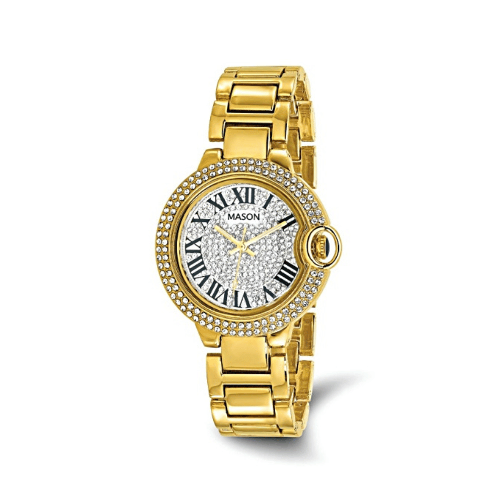 Mason Yellow IP Stainless Steel Crystal Bezel Watch – RJ-031