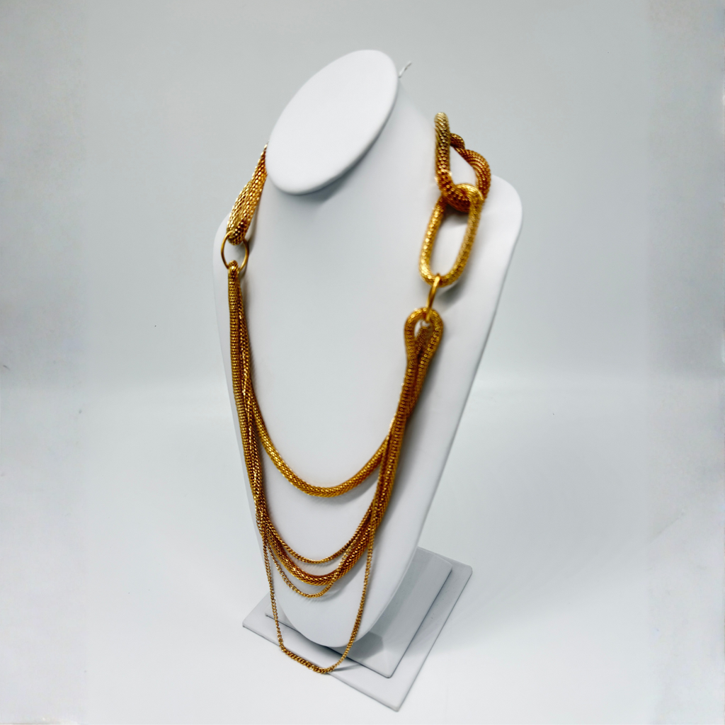 Gold-Toned Multi-Strand Statement Necklace