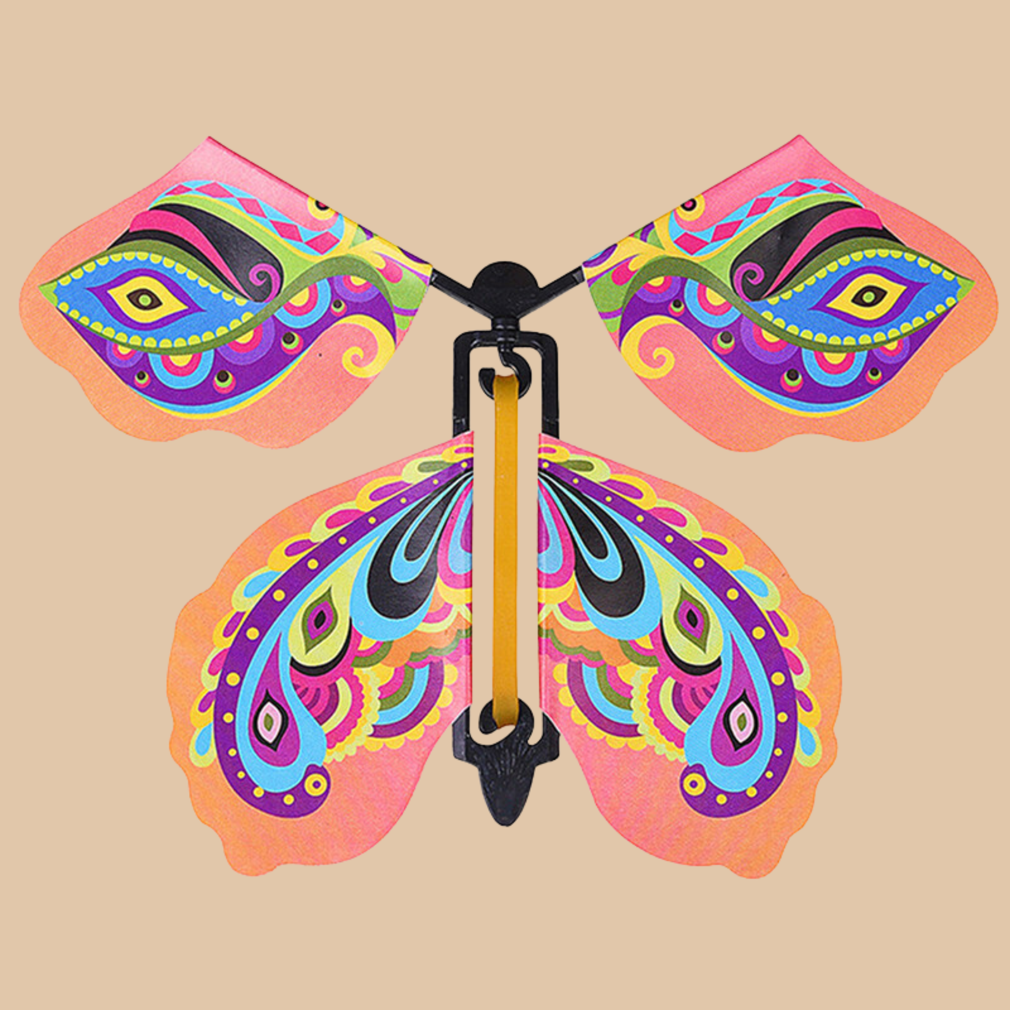 Flying Butterflies Wind Up Toy 6 PCS - Rubber Band Powered