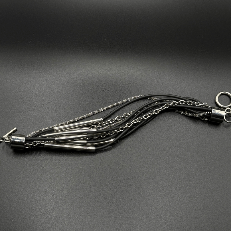 Industrial Mixed-Media Multi-Strand Bracelet