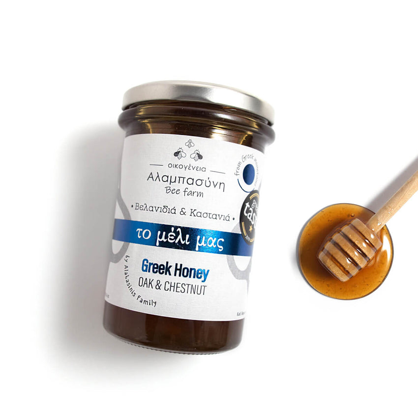Alabasinis Oak & Chestnut Honey – Low Sugar Antioxidant-Rich Premium Honey