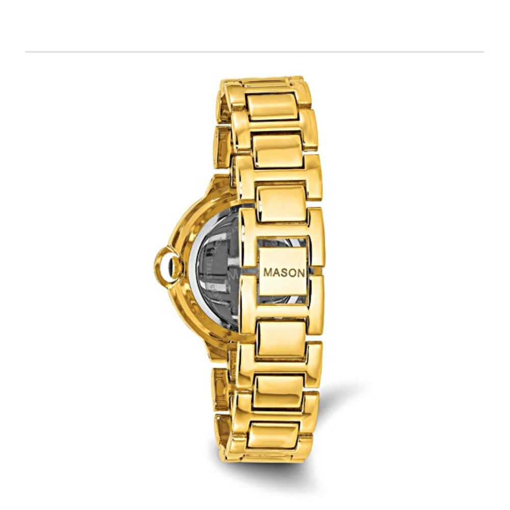Mason Yellow IP Stainless Steel Crystal Bezel Watch – RJ-031