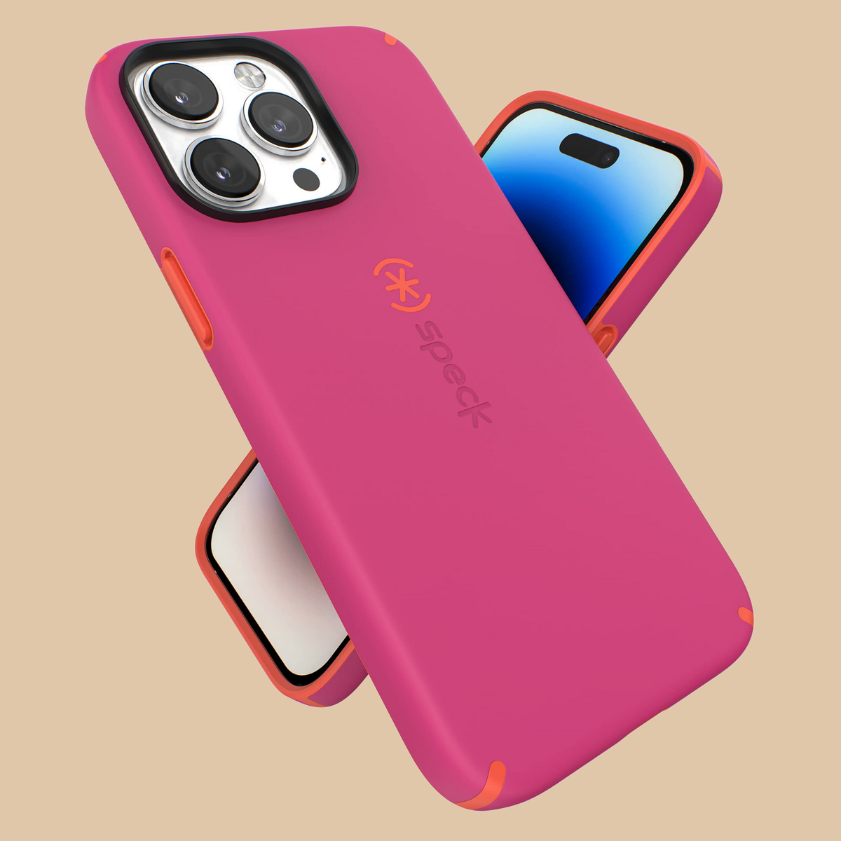 Speck iPhone 11 Case – Slim with Drop Protection Scratch Resistant Soft Touch Digital Pink/Energy Red