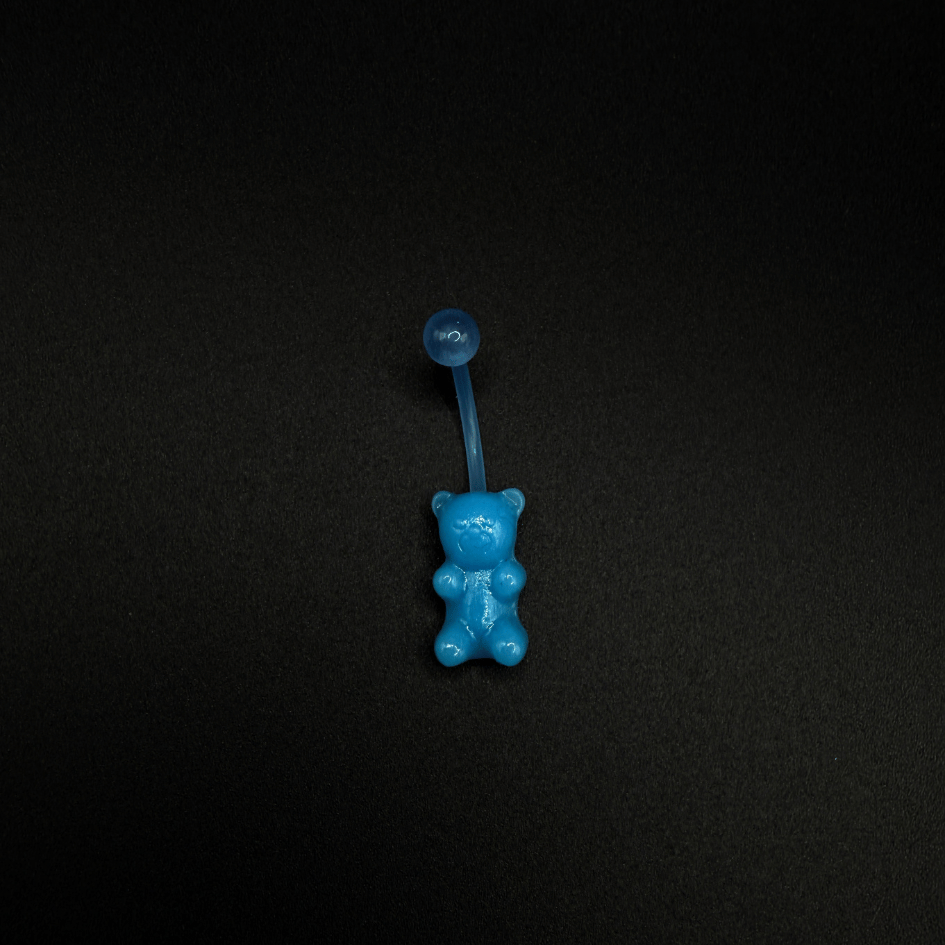 Blue Teddy Bear Belly Button Ring – Cute Body Jewelry