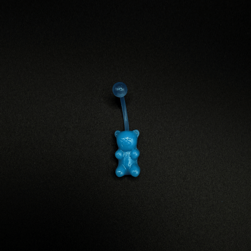 Blue Teddy Bear Belly Button Ring – Cute Body Jewelry