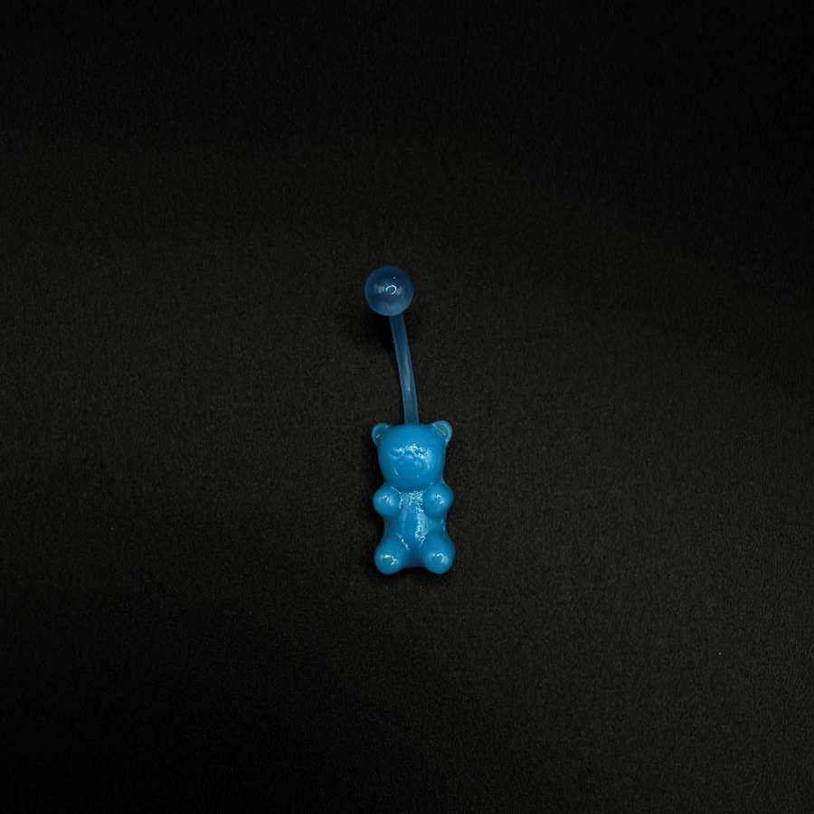 Blue Teddy Bear Belly Button Ring – Cute Body Jewelry