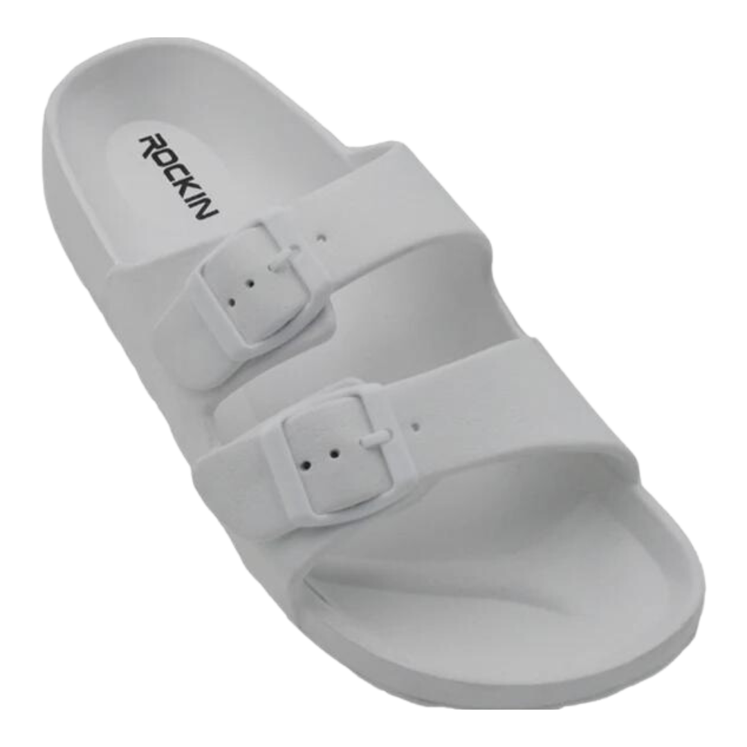 Huntington Buckle Slides- White