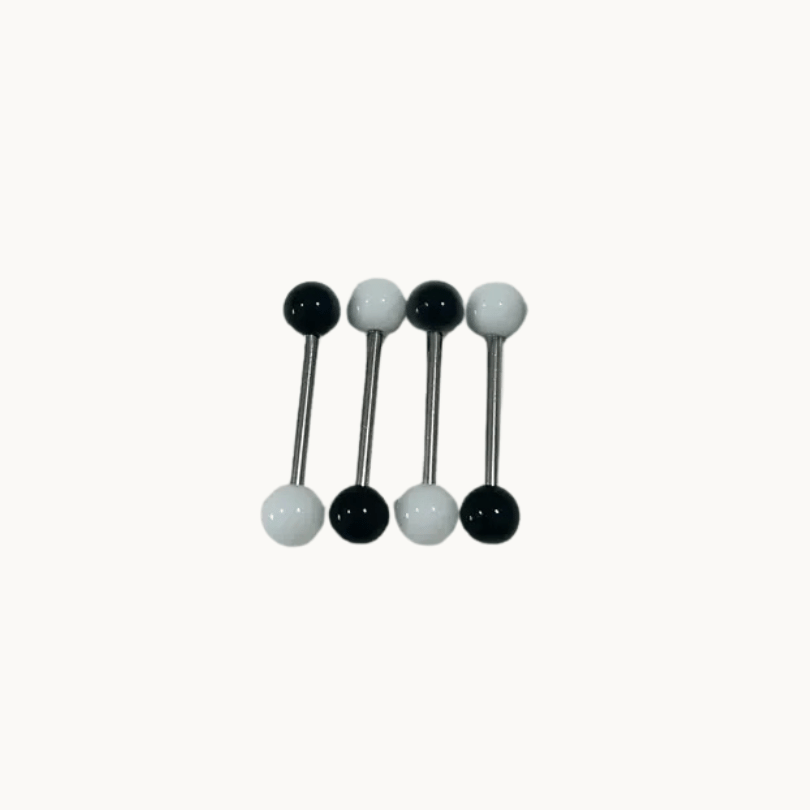 Ying Yang Heart Tongue Barbells Set 4PCS
