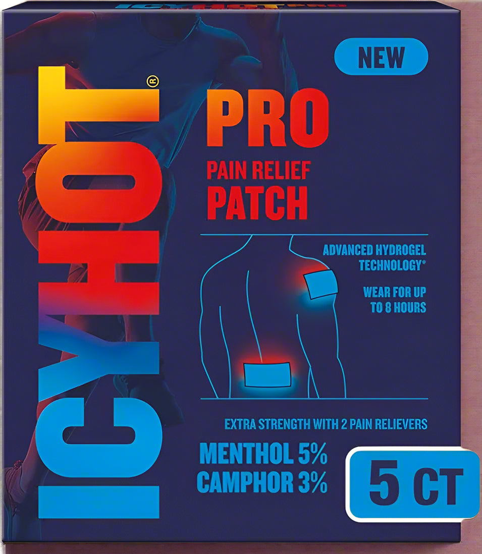 Icy Hot® PRO Pain Relief Patch – 5 Count (Menthol 5% + Camphor 3%)