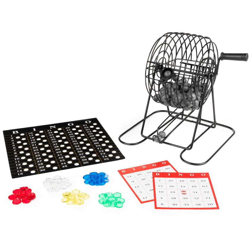 BINGO Classics, Deluxe Metal Bingo Game Cage Desktop &Travel