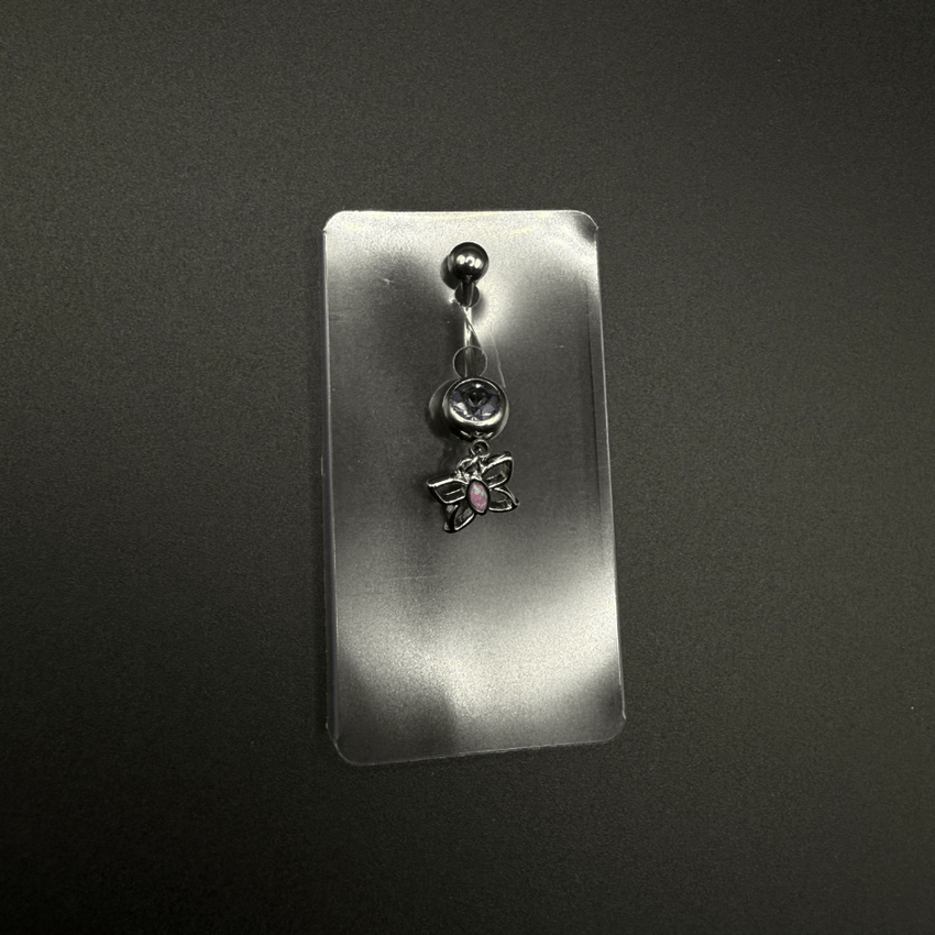 Butterfly Belly Button Ring with Sparkling Stones – Color Design