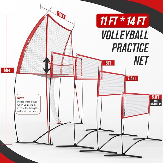 Patiassy Volleyball Spike Training Net with Ball Return System & Carry Bag