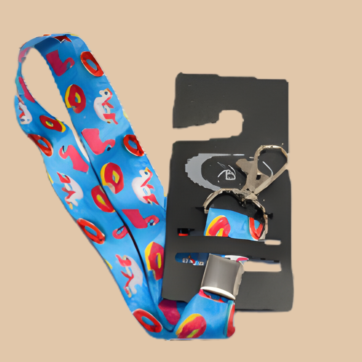Silver Moon Creations Wrist Lanyard – Blue Unicorn Flamingo Float